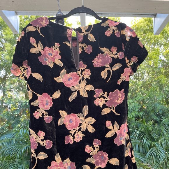 Massimo Fabbro Italy Velvet Floral Dress - Picture 3 of 3